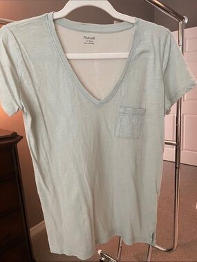 Madewell Sage V-Neck Pocket Tee
